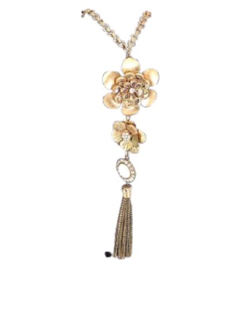 Mix-it Gold Floral Necklace adjusts from 18”-22”
